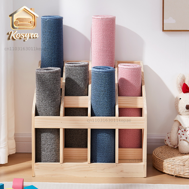 Yoga Fitness Gear - Solid Wood Floor Storage Rack Gym