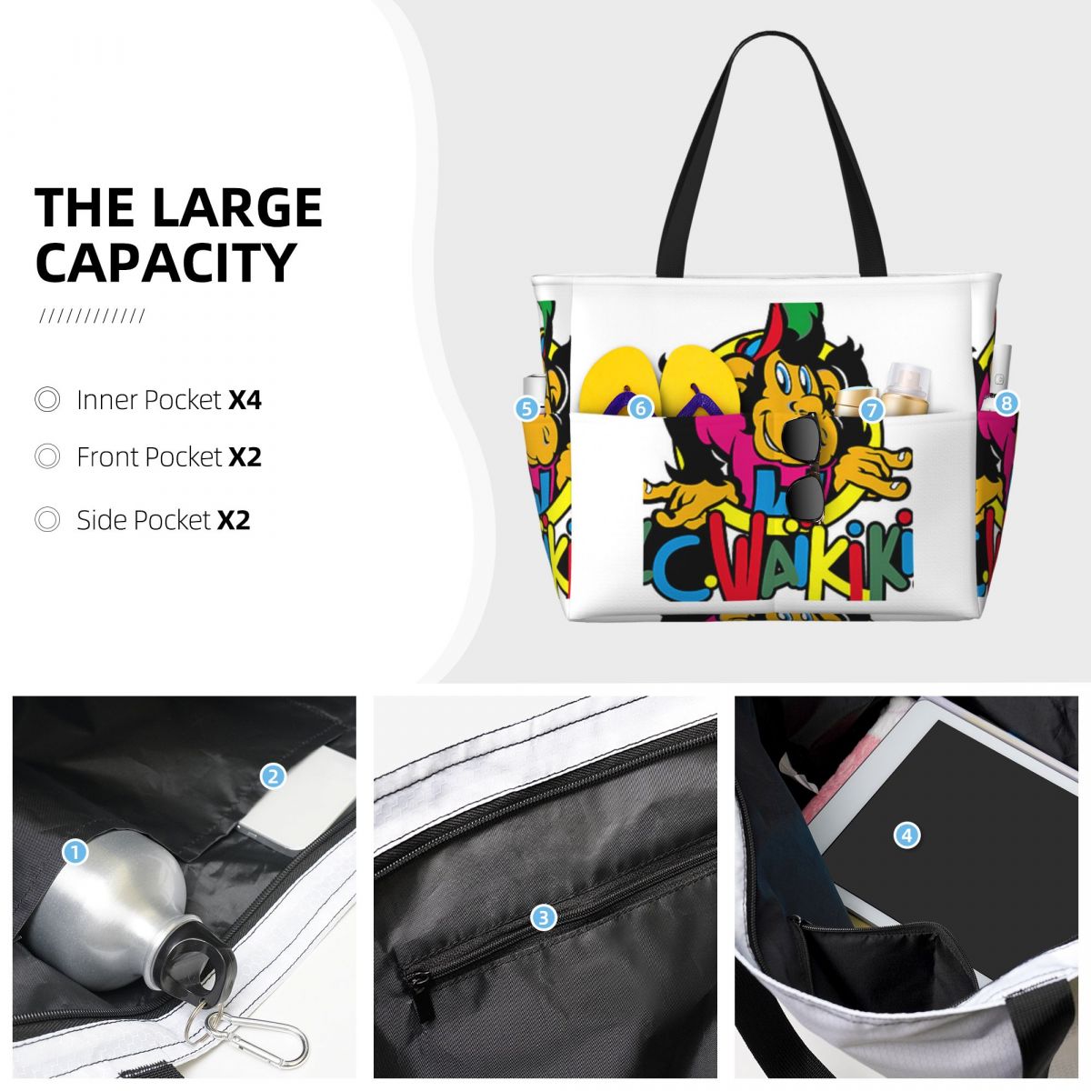 Monkey Lc Waikiki Singe Beach  - Yoga Fitness Tote recensie en prijs