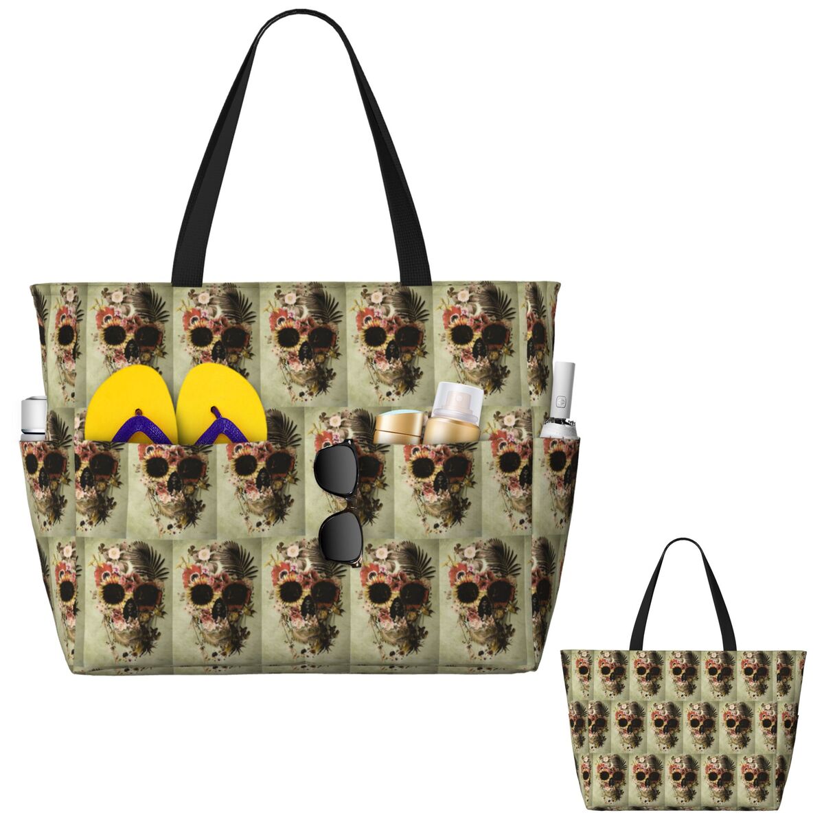 Garden Skull Light Beach Tote  - Yoga Fitness Tote recensie en prijs
