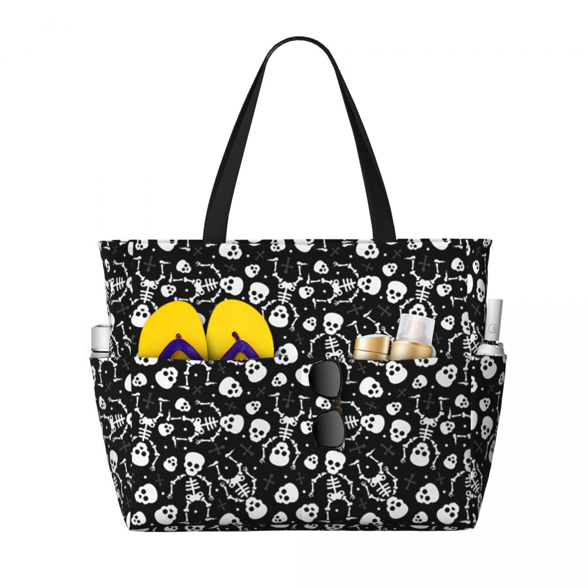 Skull Floral Rose Thorn Gothic - Yoga Fitness Tote recensie en prijs