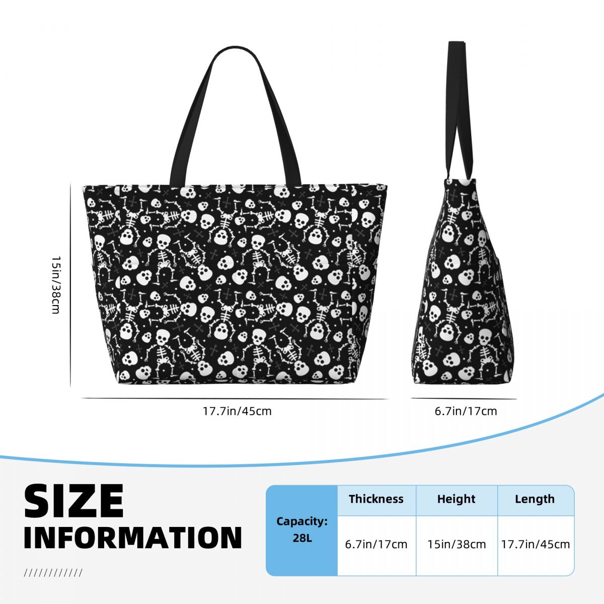 Skull Floral Rose Thorn Gothic - Yoga Fitness Tote recensie en prijs